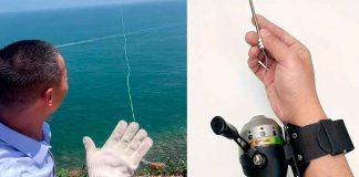 #VIDEO || Hombre sorprende en redes con un brazalete de pesca estilo resortera
