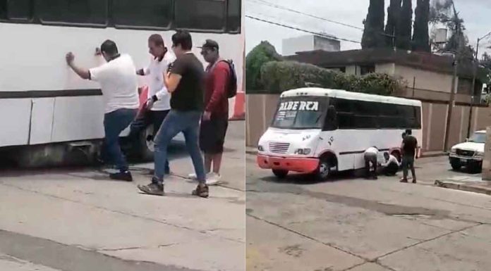 #VIDEO | A camión viejo Ruta Alberca se le desprende el tanque de gas, en Morelia