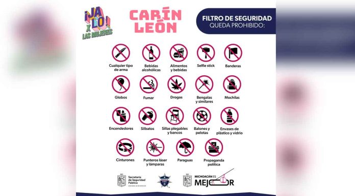 Conoce la lista de objetos que no podrás ingresar al concierto de Carín León