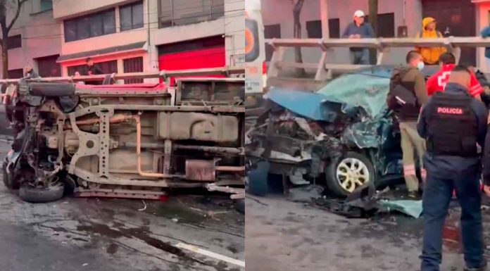 #VIDEO || Fuerte choque en avenida Observatorio deja a conductor atrapado