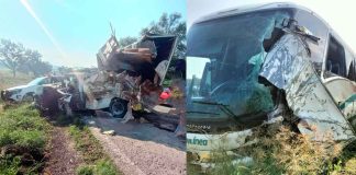 #VIDEO || Choque entre camioneta panificadora y autobús de pasajeros deja 3 heridos en la Morelia-Maravatío