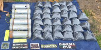 Asegurados 4 cilindros explosivos, pólvora y marihuana en Zinapécuaro: SSP