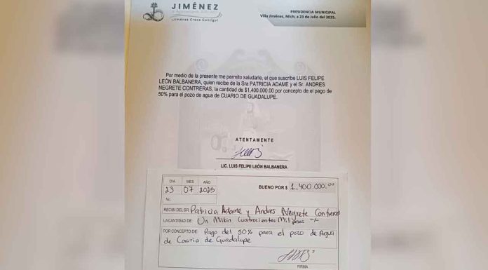 Habitantes del municipio de Jiménez exigen construcción de pozo de agua tras entrega de recursos al DIF Municipal