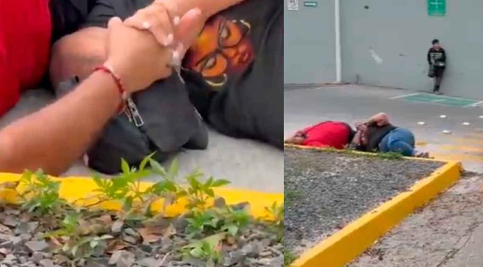 #VIDEO| ¡No se soltaron ni para el susto! Hombre y mujer siguen de la mano tras choque en GDL