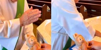 #VIDEO || Sacerdote bendice a un Labubu y desata polémica en redes