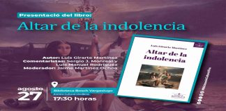 Secum invita a la presentación del libro “Altar de la indolencia”, de Luis Girarte