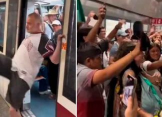 #VIDEO | Italiano lanza patada contra mexicanos en metro de Roma