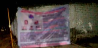 Localizan tres narcomantas en distintos puntos de Apatzingán