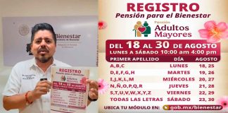 En agosto, registro a las pensiones Mujeres Bienestar y Adultos Mayores
