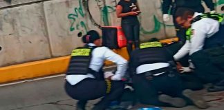 Policía Morelia auxilia a motociclista accidentado en el Libramiento Oriente