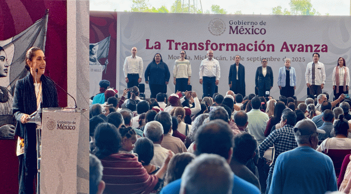 La presidenta de México, Clauida Sheiumbaum rinde cuentas a michoacanos