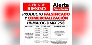 Emite Cofepris alerta sanitaria por falsificación de medicamento para la diabetes