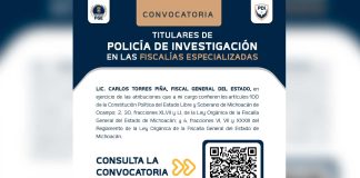 Lanza FGE convocatoria para ocupar direcciones de policía de investigación en 15 fiscalías especializadas