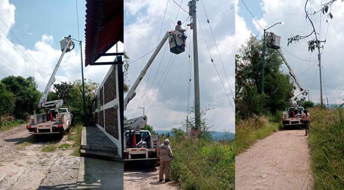 Gobierno de Morelia interviene luminarias en tenencia Santiago Undameo