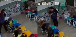 #VIDEO | Detienen a maestra tras golpear a alumno de 4 años con libros; intentó huir del país