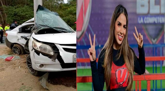 #IMAGENES || Joselyn Encalada, participante de BLN, sufre accidente automovilístico en Manabí