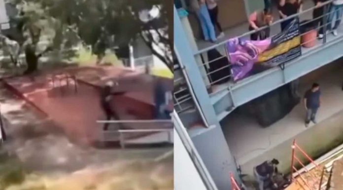 #FuertesImágenes | Matan a un alumno dentro de escuela en #México; agresor resultó con fracturas en ambas piernas