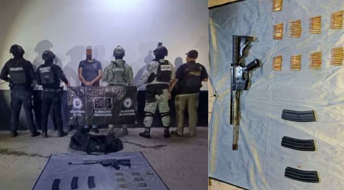 SSP y Defensa detienen a hombre con armamento en Operación Apatzingán