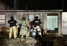 En Morelia, Fiscalía General catea un inmueble y asegura metanfetamina; hay una persona detenida