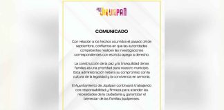 Gobierno de Jiquilpan manifiesta su plena confianza en que las autoridades competentes llevarán a cabo las investigaciones correspondientes