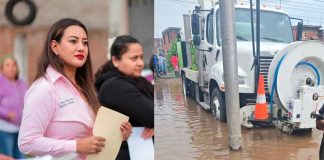 Moni Valdez recorre colonias afectadas por las fuertes lluvias en Zacapu