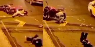 #VIDEO | “El novio del año”: ignora a su novia herida tras accidente y solo se preocupa por su moto