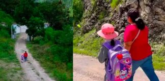 Yareli, de 9 años, camina más de 2 horas todos los días para llegar a la escuela en la sierra de Hidalgo