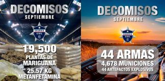 Decomisadas en septiembre 44 armas, 44 explosivos y más de 4 mil municiones: SSP