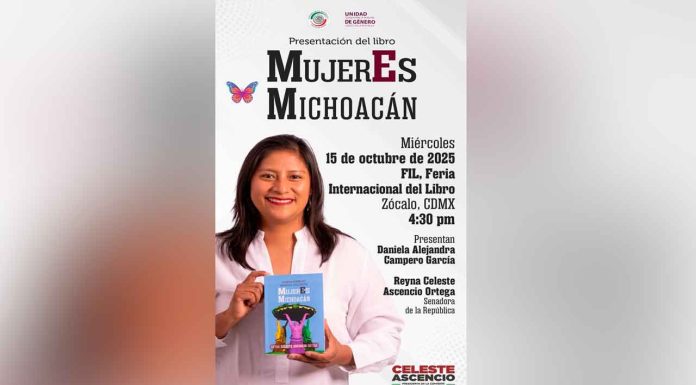 MujerEs Michoacán de Celeste Ascencio llega a la Feria Internacional del Libro del Zócalo de la CDMX