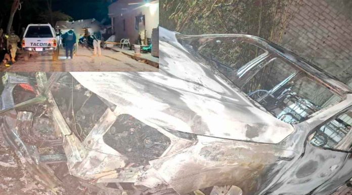 Sujetos armados rafaguean 2 casas en Cuitzeo y queman vehículo