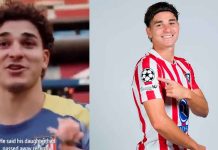 #Video| Julián Álvarez lleva una flor al centro del campo en emotivo gesto en el Atlético de Madrid