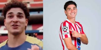 #Video| Julián Álvarez lleva una flor al centro del campo en emotivo gesto en el Atlético de Madrid