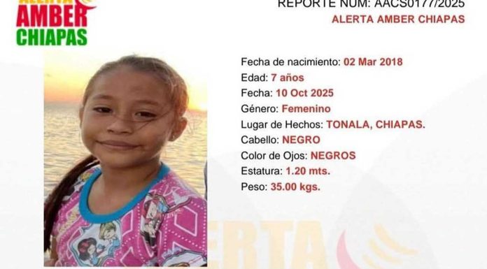 Sujetos ingresan a vivienda y sustraen a menor de edad en Chiapas; familia pide ayuda para encontrarla