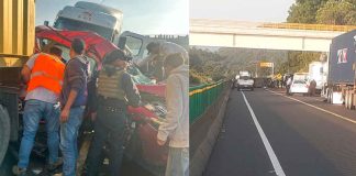 Se registra choque multiple en la autopista Siglo XXI