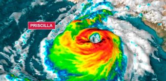 Priscilla ocasionará lluvias muy fuertes, rachas de viento intensas y oleaje elevado en Baja California Sur