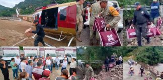 Marina y Guardia Nacional refuerzan apoyo a afectados por inundaciones en Veracruz