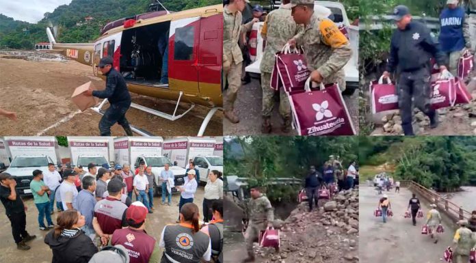 Marina y Guardia Nacional refuerzan apoyo a afectados por inundaciones en Veracruz