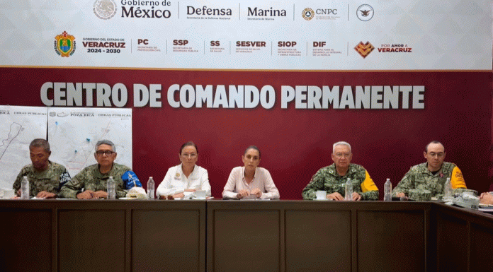 Claudia Sheinbaum supervisa atención por lluvias en Veracruz