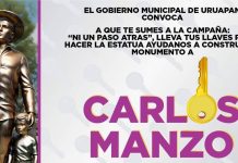 Uruapan funde su amor en bronce: las llaves que darán vida al monumento de Carlos Manzo