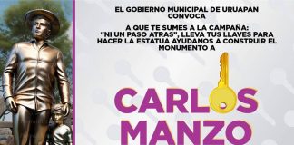 Uruapan funde su amor en bronce: las llaves que darán vida al monumento de Carlos Manzo