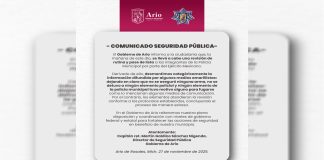 Gobierno de Ario desmiente versión sobre presunta fuga y aseguramiento de armas durante revisión a la Policía Municipal