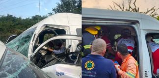 3 muertos y 14 lesionados tras choque frontal de combis, en Lázaro Cárdenas