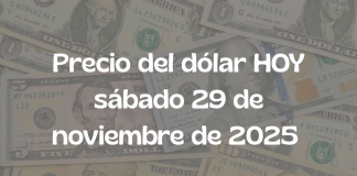 Tipo de cambio hoy — Miércoles 29 de noviembre de 2025