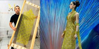 De Tingambato para el mundo: Manuel de la Mora creó el icónico vestido de Fátima Bosch