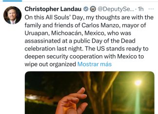 Subsecretario de Estado de EE. UU. lamenta asesinato del alcalde de Uruapan y reafirma cooperación en seguridad con México