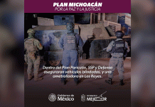 En Plan Paricutín, SSP y Defensa aseguran vehículos blindados y ametralladora en Los Reyes
