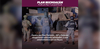 En Plan Paricutín, SSP y Defensa aseguran vehículos blindados y ametralladora en Los Reyes