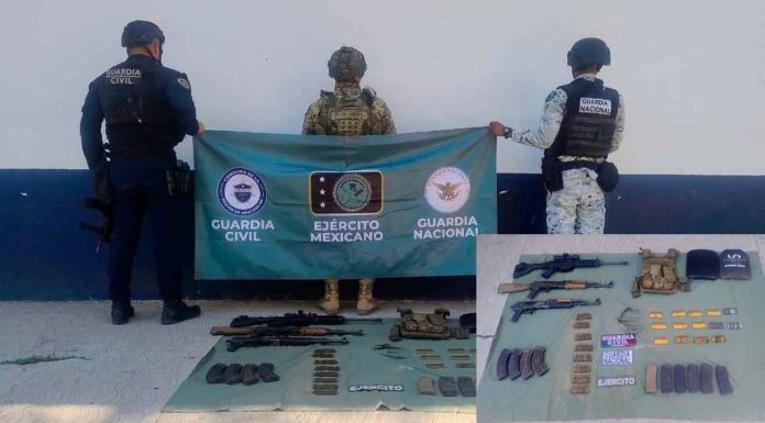 Dentro del Plan Paricutín, SSP y Defensa detienen a 2 en posesión de armas largas en Apatzingán