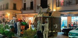 Ayuntamiento de Morelia realiza limpieza posterior a tianguis de FNLS, recogen 3.5 toneladas de basura