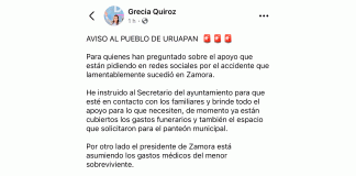 Ayuntamiento de Uruapan apoya a ciudadanos que perdieron la vida en accidente vial en Zamora